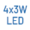 4x3W LED