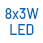 8x3W LED